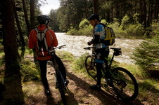 mountain biking along iskar river, bulgaria